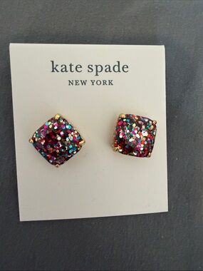 kate spade New York Multicolor Glitter Square Stud Earrings